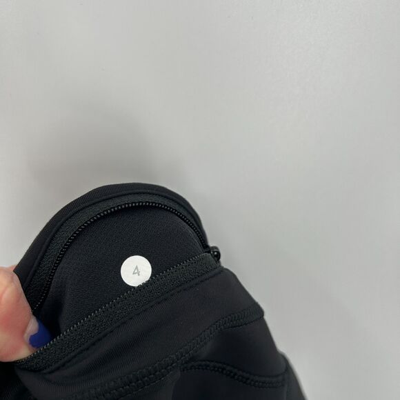 LULULEMON Black Mid Rise Cropped Athletic Stretch Workout Yoga Leggings Size 4 - Picture 7 of 7